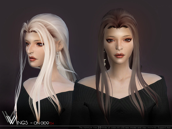 Sims 4 WINGS ON0109 hair by wingssims at TSR