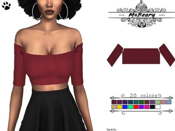 Sims 4 Off The Shoulder Blouse by MsBeary at TSR
