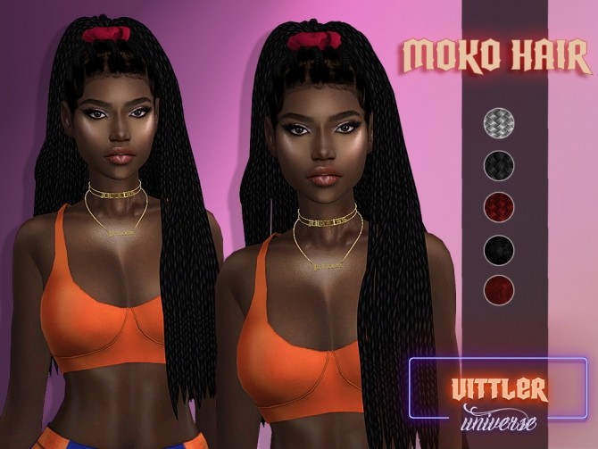 Sims 4 Moko Hair at Vittler Universe