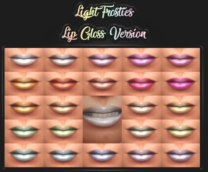 Sims 4 Light Frosties Lip Gloss 23 Colours by Simmiller at Mod The Sims