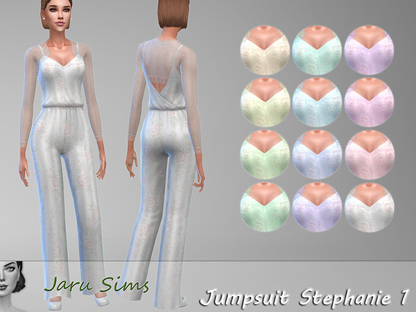 Sims 4 Jumpsuit Stephanie 1 by Jaru Sims at TSR