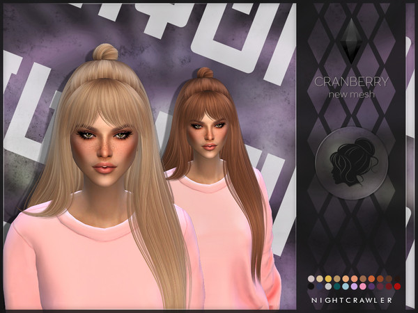 Sims 4 Cranberry hair by Nightcrawler at TSR