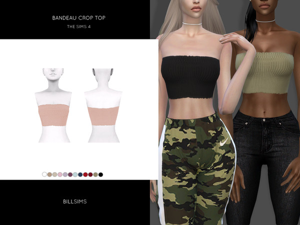 Sims 4 Bandeau Crop Top by Bill Sims at TSR