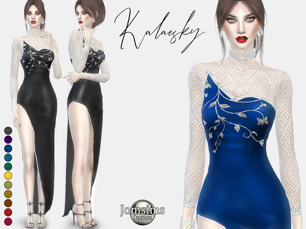 Sims 4 Kalaesky dress by jomsims at TSR