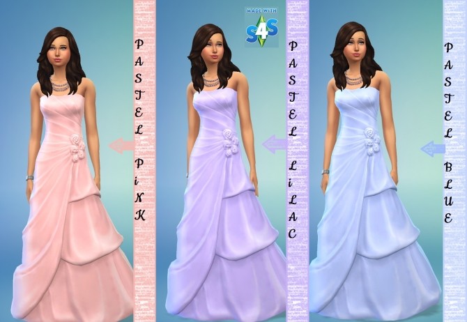 Sims 4 Tiered Wedding Dress 7 Recolours by wendy35pearly at Mod The Sims