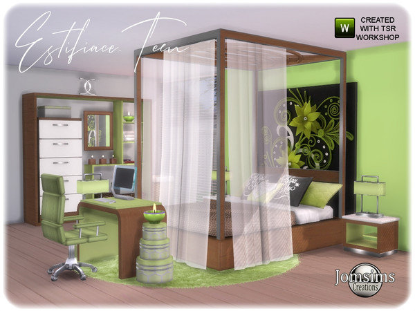 Sims 4 Estifiace TEEN bedroom by jomsims at TSR
