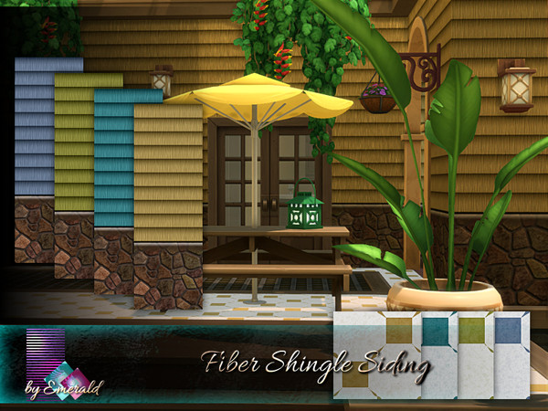 Sims 4 Fiber Shingle Siding by emerald at TSR