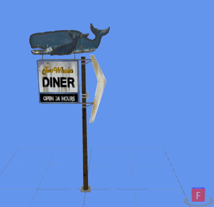 Sims 4 Two Whales Diner sign at Josie Simblr