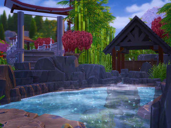 Sims 4 Asian Lake Village by kaibellvert at TSR