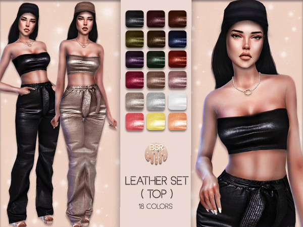 Sims 4 Leather SET (TOP) BD06 by busra tr at TSR