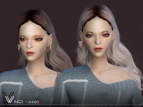 Sims 4 WINGS ON0120 hair by wingssims at TSR