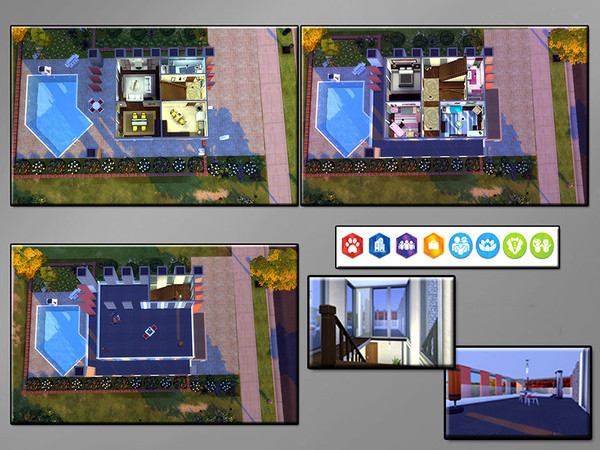 Sims 4 MB Square Base house by matomibotaki at TSR