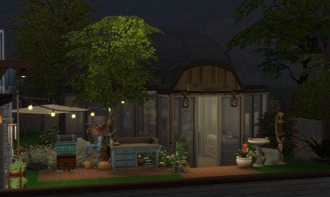 Sims 4 Cozy Glass Green House (no CC) by PinkyDude at Mod The Sims