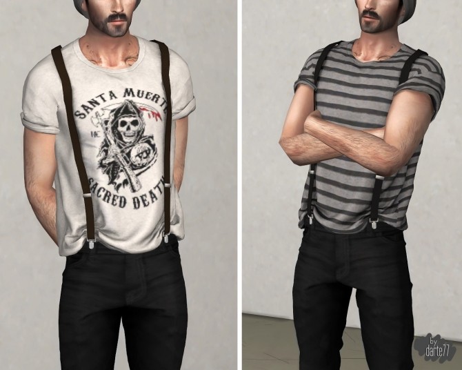 Sims 4 T Shirt with Suspenders at Darte77