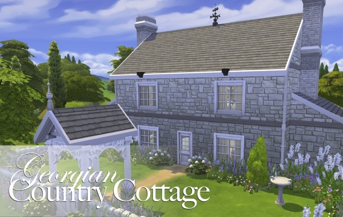 Sims 4 Georgian Country Cottage NO CC by FernSims at Mod The Sims