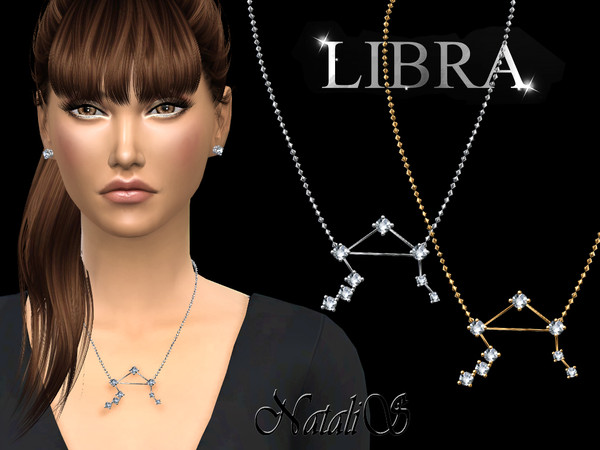 Sims 4 Libra zodiac necklace by NataliS at TSR