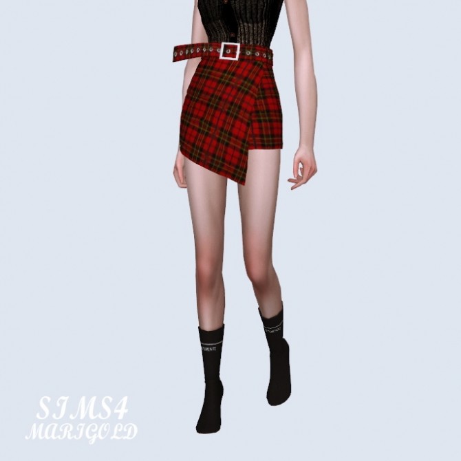 Sims 4 Wrap Skirt With Belt at Marigold