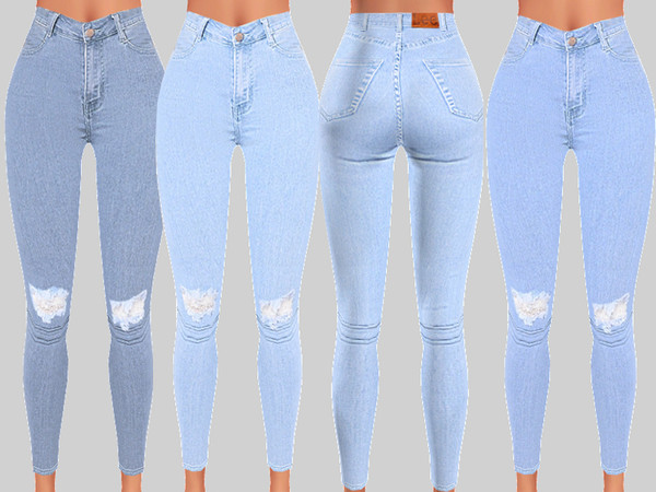 Sims 4 Denim Skinny Jeans 059 by Pinkzombiecupcakes at TSR