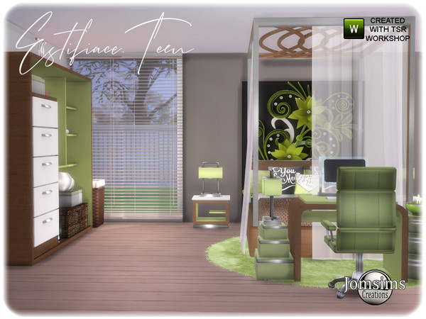Sims 4 Estifiace TEEN bedroom by jomsims at TSR