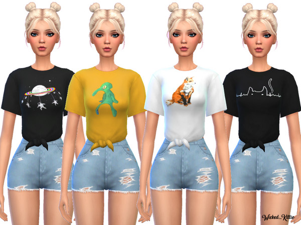 Sims 4 Tied Tees by Wicked Kittie at TSR