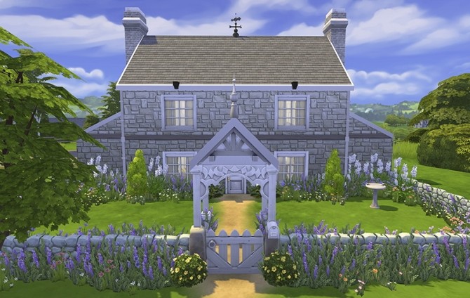 Sims 4 Georgian Country Cottage NO CC by FernSims at Mod The Sims