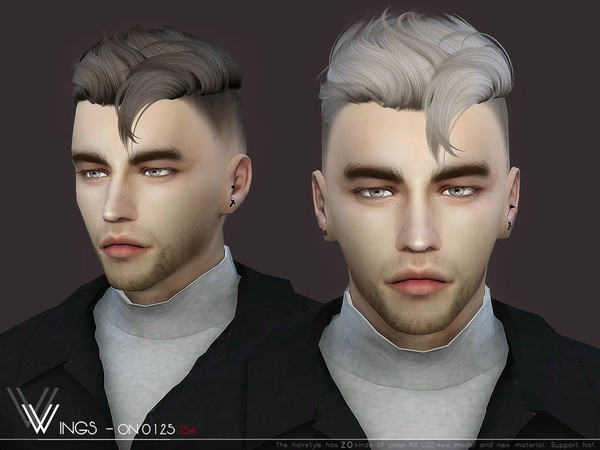 Sims 4 WINGS ON0125 hair by wingssims at TSR