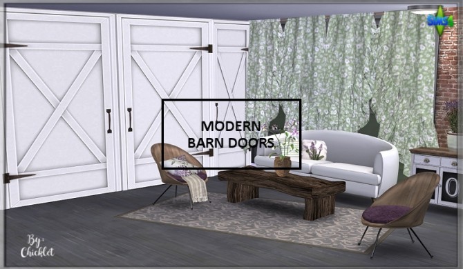 Sims 4 Modern Fake Barn Doors at Simthing New