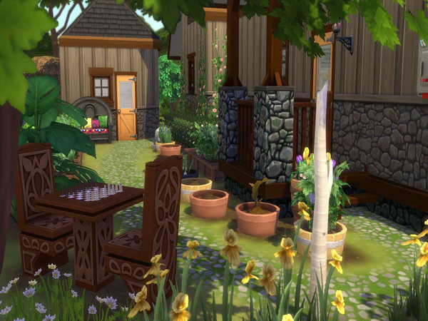 Sims 4 Boho Cabin In The Woods by staralien at TSR