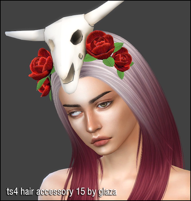 Sims 4 Skull & roses head acc.15 at All by Glaza