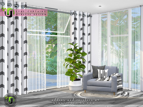 Sims 4 Lyne Curtains by NynaeveDesign at TSR