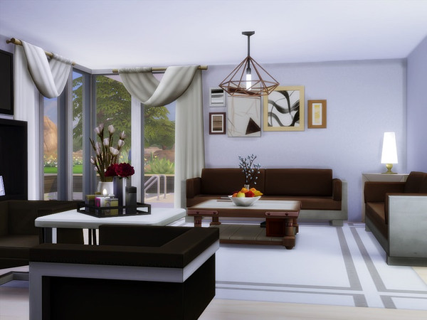 Sims 4 Kinga modern house by marychabb at TSR