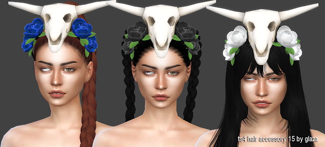 Sims 4 Skull & roses head acc.15 at All by Glaza