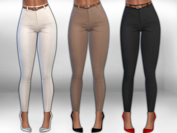Sims 4 V. Moda Stretch Classial Trousers with Belt by Saliwa at TSR