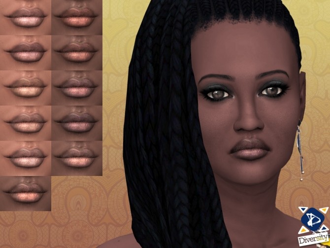 Sims 4 Natural Lipstick with shine for Dark skintones by lilotea at Mod The Sims