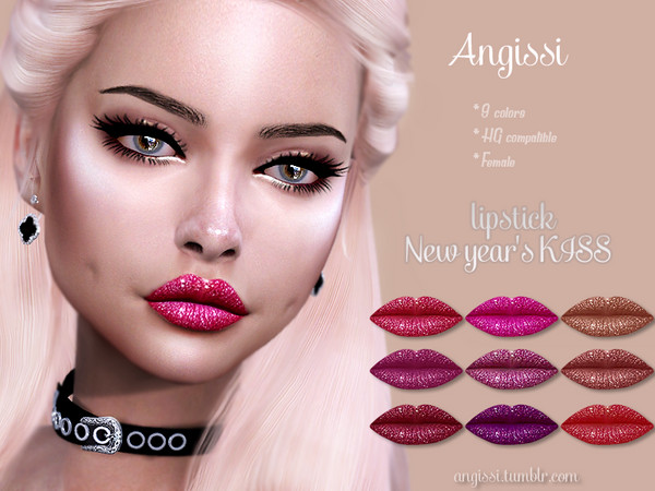 Sims 4 New years KISS lipstick by ANGISSI at TSR