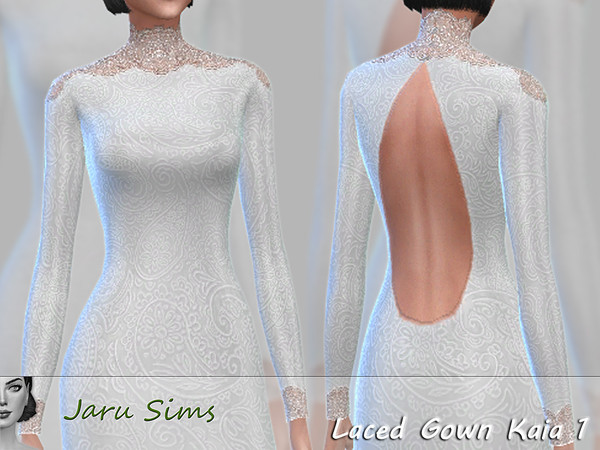 Sims 4 Laced Gown Kaia by Jaru Sims at TSR