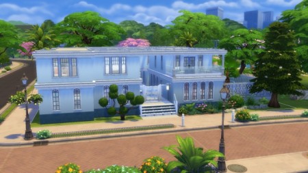 Blue and White Floridian Mansion by thegrimtuesday at Mod The Sims