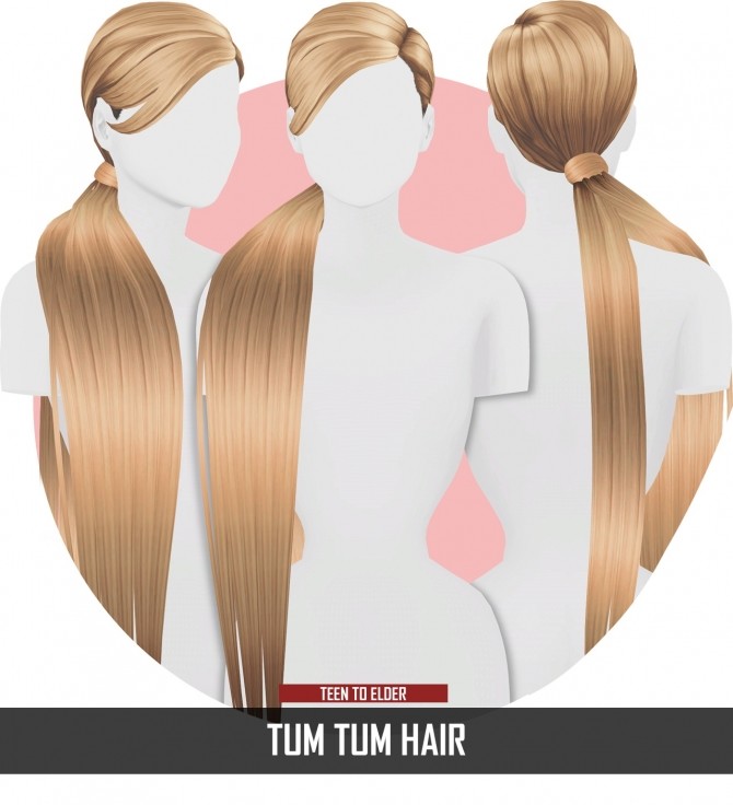 Sims 4 TUM TUM HAIR at REDHEADSIMS