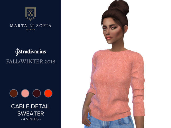 Sims 4 Cable Detail Sweater by martalisofia at TSR