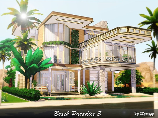 Sims 4 Beach Paradise 3 house by MychQQQ at TSR