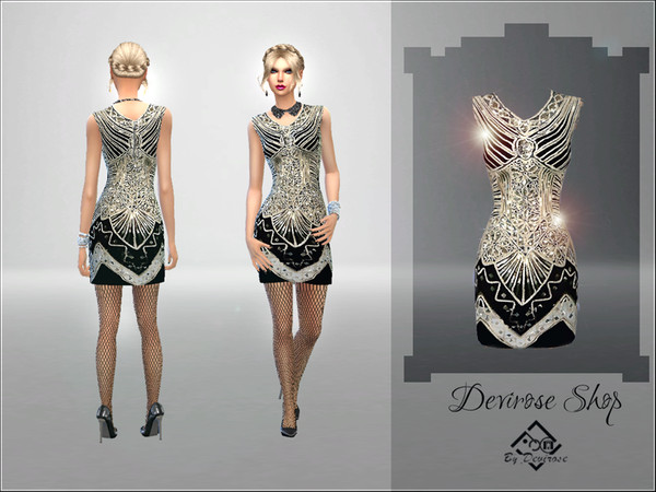 Sims 4 Happy New Year Dress by Devirose at TSR