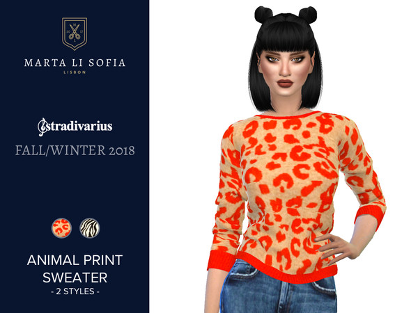 Sims 4 Animal Print Sweater by martalisofia at TSR