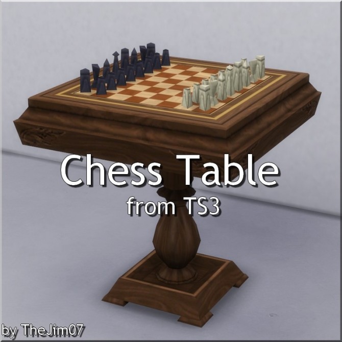 Sims 4 Chess Table from TS3 by TheJim07 at Mod The Sims