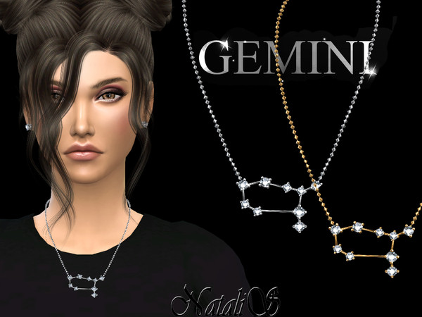 Sims 4 Gemini zodiac necklace by NataliS at TSR