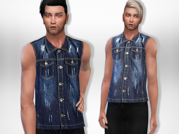 Sims 4 Denim Top by Puresim at TSR