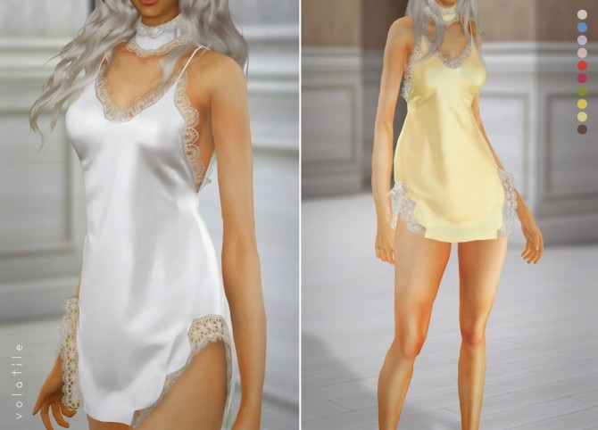 Sims 4 Alma Dress + Choker at Volatile Sims