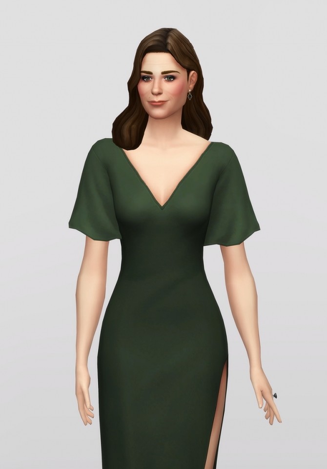 Sims 4 V shape Midi dress 18 colors at Rusty Nail