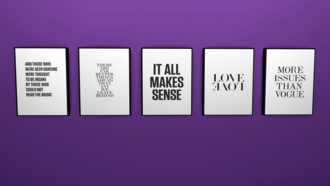Sims 4 Quote Paintings at MODELSIMS4