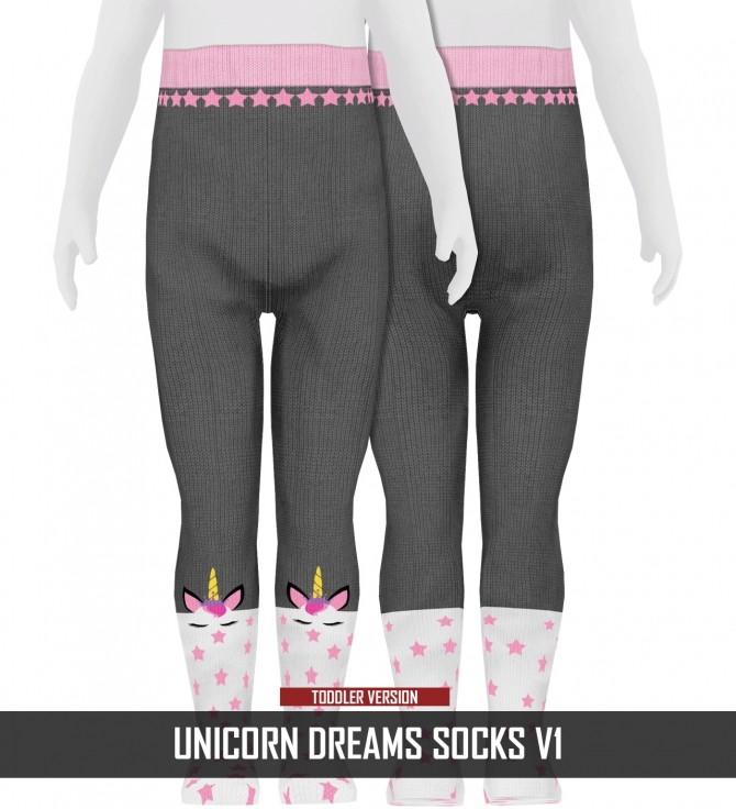 Sims 4 LITTLE DEERS | ROMPER FROG AND UNICORN DREAMS SOCKS at REDHEADSIMS