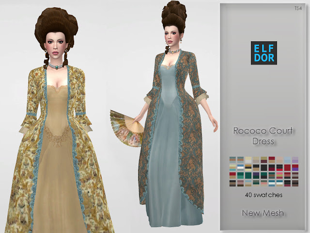 Sims 4 Rococo Court Dress at Elfdor Sims